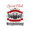 Weightlifting sport club vector sign