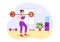 Weightlifting Sport Illustration with Athlete Lifts a Heavy Barbell, Gym Equipment and Bodybuilder Training in Cartoon Hand Drawn