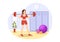 Weightlifting Sport Illustration with Athlete Lifts a Heavy Barbell, Gym Equipment and Bodybuilder Training in Cartoon Hand Drawn