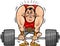 Weightlifting sportsman cartoon illustration