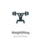 Weightlifting vector icon on white background. Flat vector weightlifting icon symbol sign from modern gym and fitness collection