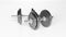 Weights, adjustable dumbbells, sports equipment on white background