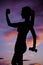 Weights lifting silhouette teen