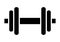 Weights symbol icon - black minimalist dumbbell, isolated - vector