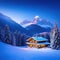 Weihnachtliche Winterlandschaft Christmas Jahreszeit Dorf Berge Alpen Schnee LÃ¤ndlich Ruhig Digital Art Rendering Illustration