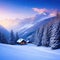 Weihnachtliche Winterlandschaft Christmas Jahreszeit Dorf Berge Alpen Schnee LÃ¤ndlich Ruhig Digital Art Rendering Illustration