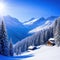 Weihnachtliche Winterlandschaft Christmas Jahreszeit Dorf Berge Alpen Schnee LÃ¤ndlich Ruhig Digital Art Rendering Illustration