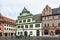 Weimar, Germany - May 10, 2023: Historic Theater Im Gewolbe building on the market square of Weimar, Germany