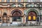 Weimar, Germany - May 10, 2023: Historic Theater Im Gewolbe building on the market square of Weimar, Germany