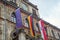 Weimar town hall building flags display unesco Thuringia Germany