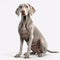 Weimaraner breed dog isolated on a clean white background