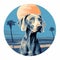 Weimaraner Dog At Newport Beach - Pop Art Graphic Design