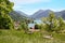 Weinberg hill with benches, lookout point at health resort schliersee