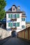 Weinheim, Germany -  Tunnel gate leading through old historic building in Weinheim city