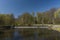 Weir on Blanice river near Bavorov town in south Bohemia