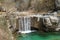 Weir near by waterfall Cascata Del Palvico