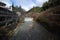 The weir at Shima Onsen, on the river Shima, Japan