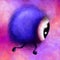 Weird Hairy Eyeball Monster Alien Character Cartoon Illustration for Children`s Stories