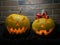 weird pair of pumpkins for halloween