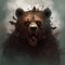 Weirdcore brown bear art. Created using ai generative.