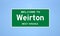 Weirton, West Virginia city limit sign. Town sign from the USA.