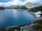 Weissee alpine lake in the Alps