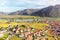 Weissenkirchen village with autumn vineyards, Danube river in Wachau valley, Austria