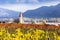 Weissenkirchen. Wachau valley. Autumn colored leaves and vineyards on a sunny day