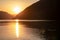 Weissensee - Breathtaking allure of sunset at alpine lake Weissensee in remote Austrian Alps in Carinthia