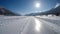 Weissensee - An ice rink in the middle of a frozen lake