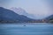 Weissensee - Scenic view of east bank of alpine lake Weissensee in Gailtal Alps, Carinthia, Austria