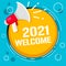 Welcome 2021 new year speaker concept.