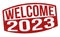 Welcome 2023 grunge rubber stamp
