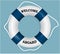 `Welcome Aboard` lifebuoy. Vector Illustration