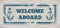 Welcome aboard monochrome vintage sticker