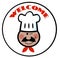 Welcome African American Chef Face Circle