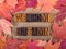 Welcome Autumn Wooden Lettering and Colorful Leaf Border