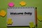 Welcome Baby write on a book isolated on office desk