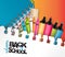 Welcome back to school background for shopping promotion with stationery for kids education