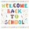 Welcome back to school. Greeting card. Back to school design