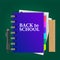 Welcome back to school with notebook and pencil, ruler, paper