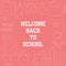 Welcome back to school poster with outline school supplies theme
