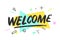 Welcome. Banner, speech bubble