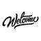 Welcome black handwriting lettering design for typography