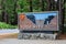 Welcome entrance sign in the Yosemite National Park, California USA