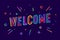 Welcome. Greeting card, banner, poster and sticker concept