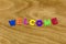 Welcome greeting wood color children letters plastic