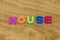 Welcome home house building live family children letters