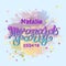 Welcome Mermaid Party text isolated on pastel colors background.