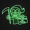 Welcome My Friend Hand Lettering Neon Premium Vector Illustration